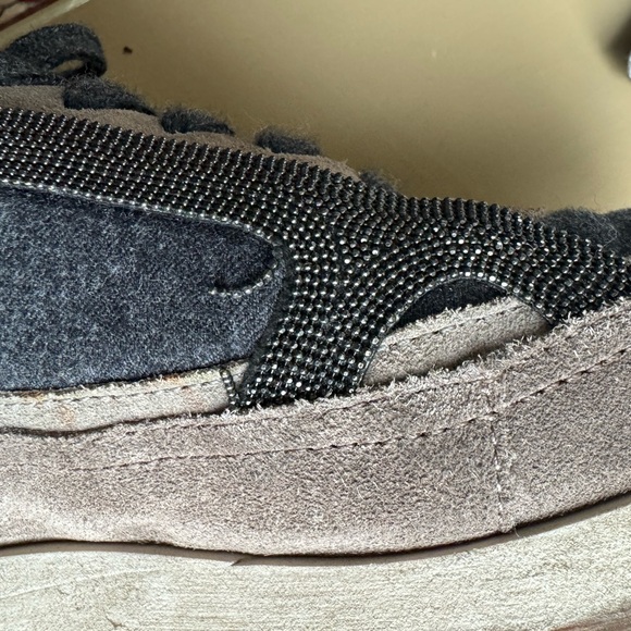 Brunello Cucinelli grey / tan suede sneakers size 39